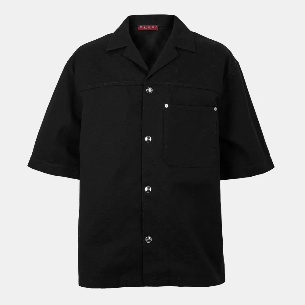 Gucci GG Denim Short-Sleeved Shirt