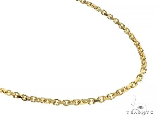 JALGAS - AMERICAS DIAMONDS 14K Yellow Gold Diamond Cut Solid Anchor Link Chain 3mm 70122 in Rose / 18 Inches – Chain