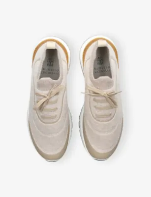 BRUNELLO CUCINELLI Sportiv Knitted Trainers - EUR 44 / 10 UK MEN in BEIGE COMB, additional product view 2