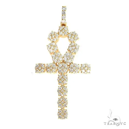 AHMED - MOON JEWELRY 14K Gold Diamond Cross 66865 in Rose – Pendant
