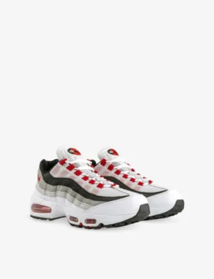 For Him Air Max 95 Suede and Mesh Trainers - 9 in WHITE COMET RED NEUTRAL, additional product view 3