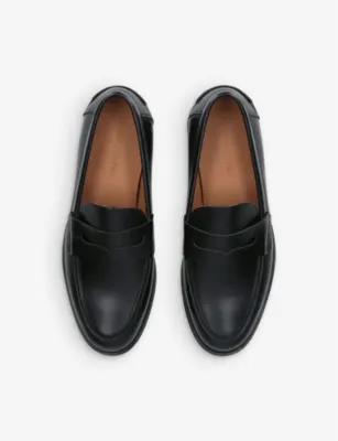 DUKE & DEXTER Wilde leather penny loafers - EUR 45 / 11 UK MEN in BLACK, additional product view 2