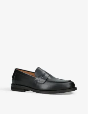 DUKE & DEXTER Wilde leather penny loafers - EUR 45 / 11 UK MEN in BLACK, additional product view 3