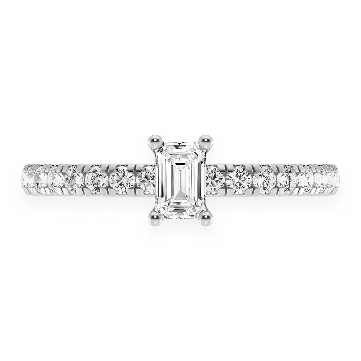 For Him 0.25ct Emerald Cut Diamond Engagement Ring in Rose Gold / Natural Diamond – Ring