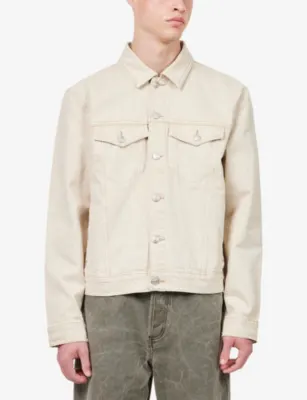 PAIGE Erickson Long-Sleeve Denim Jacket in Ecru Natural, additional product view 3
