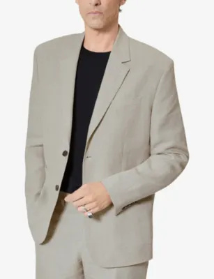 THE KOOPLES Single-Breasted Side-Pocket Linen Blazer detail 3