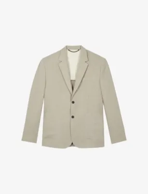 THE KOOPLES Single-Breasted Side-Pocket Linen Blazer