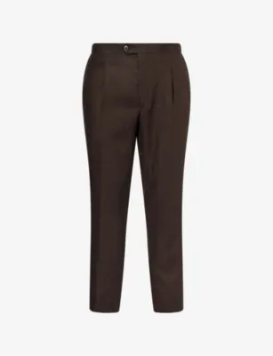 OSCAR JACOBSON Delon Evo Straight-Leg Linen Trousers