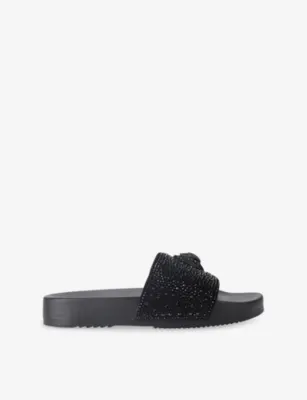 KURT GEIGER LONDON Brockwell Woven Slides - EUR 45 / 11 UK MEN in BLACK – Mens | Casual shoes | Slip on