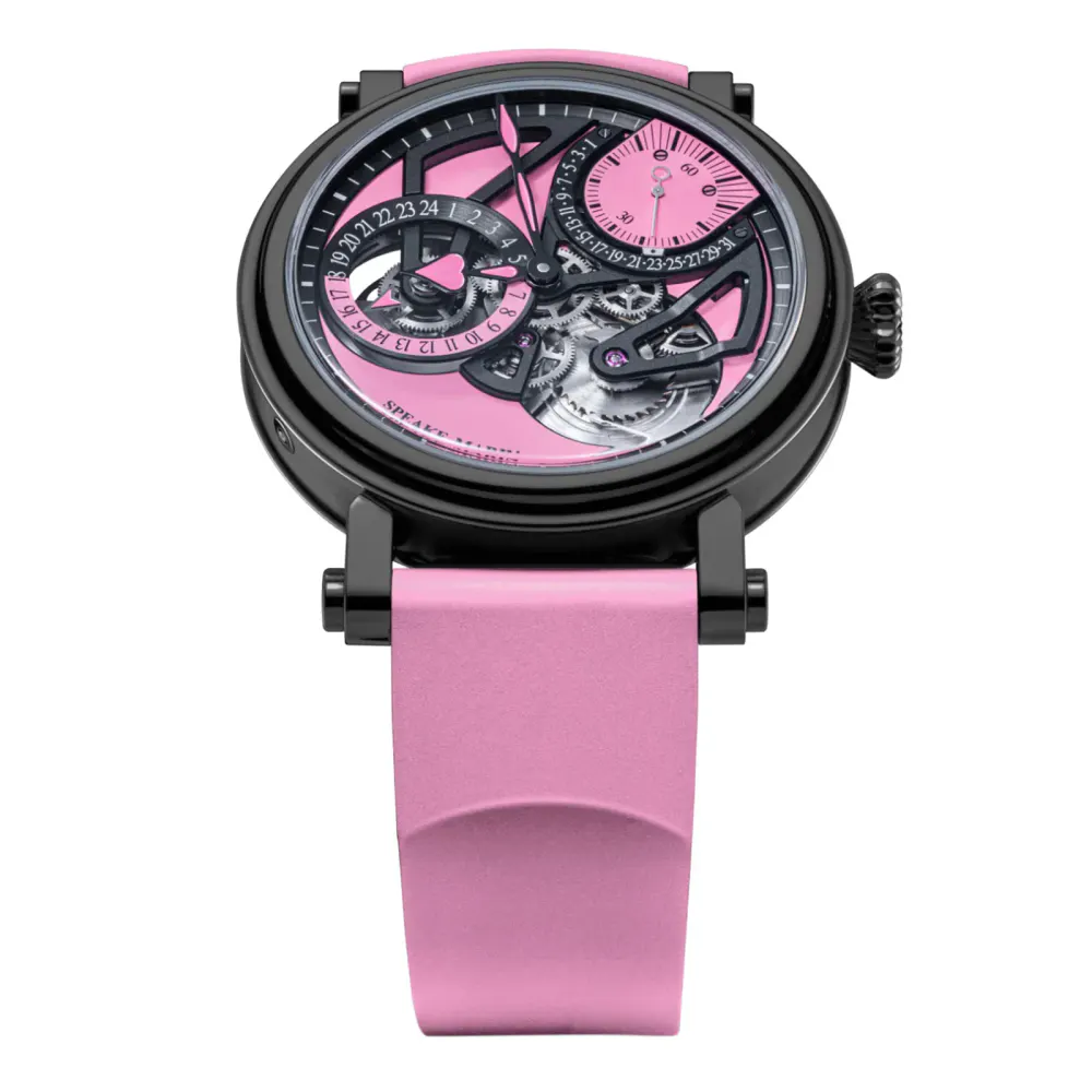 Speake-Marin Dual Time 42mm Mens Watch Pink in Pink, additional product view 2