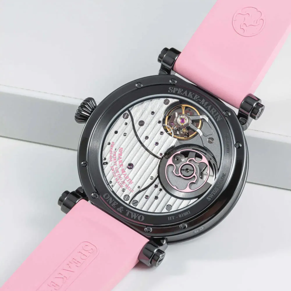 Speake-Marin Dual Time 42mm Mens Watch Pink in Pink, additional product view 3