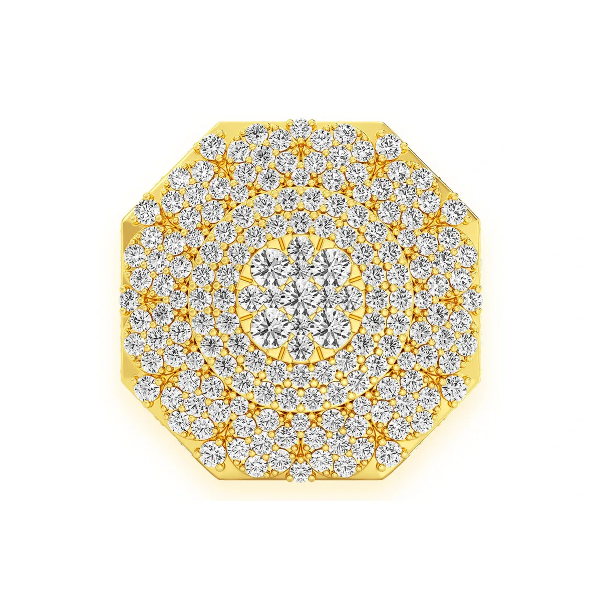 For Him Multi Halo Diamond Signet Ring