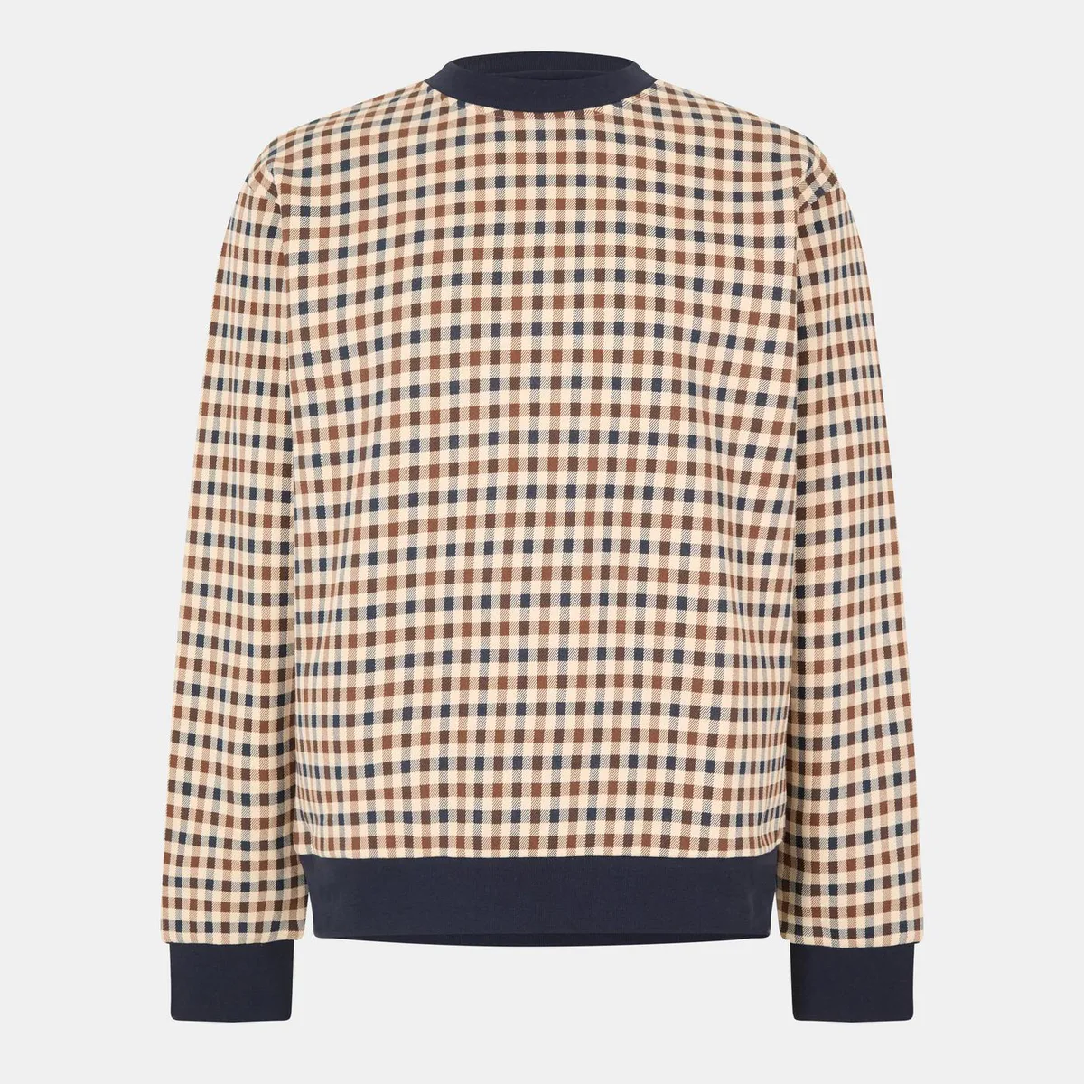 Aquascutum Men's AquAct Check Long Sleeve Crew Sweatshirt