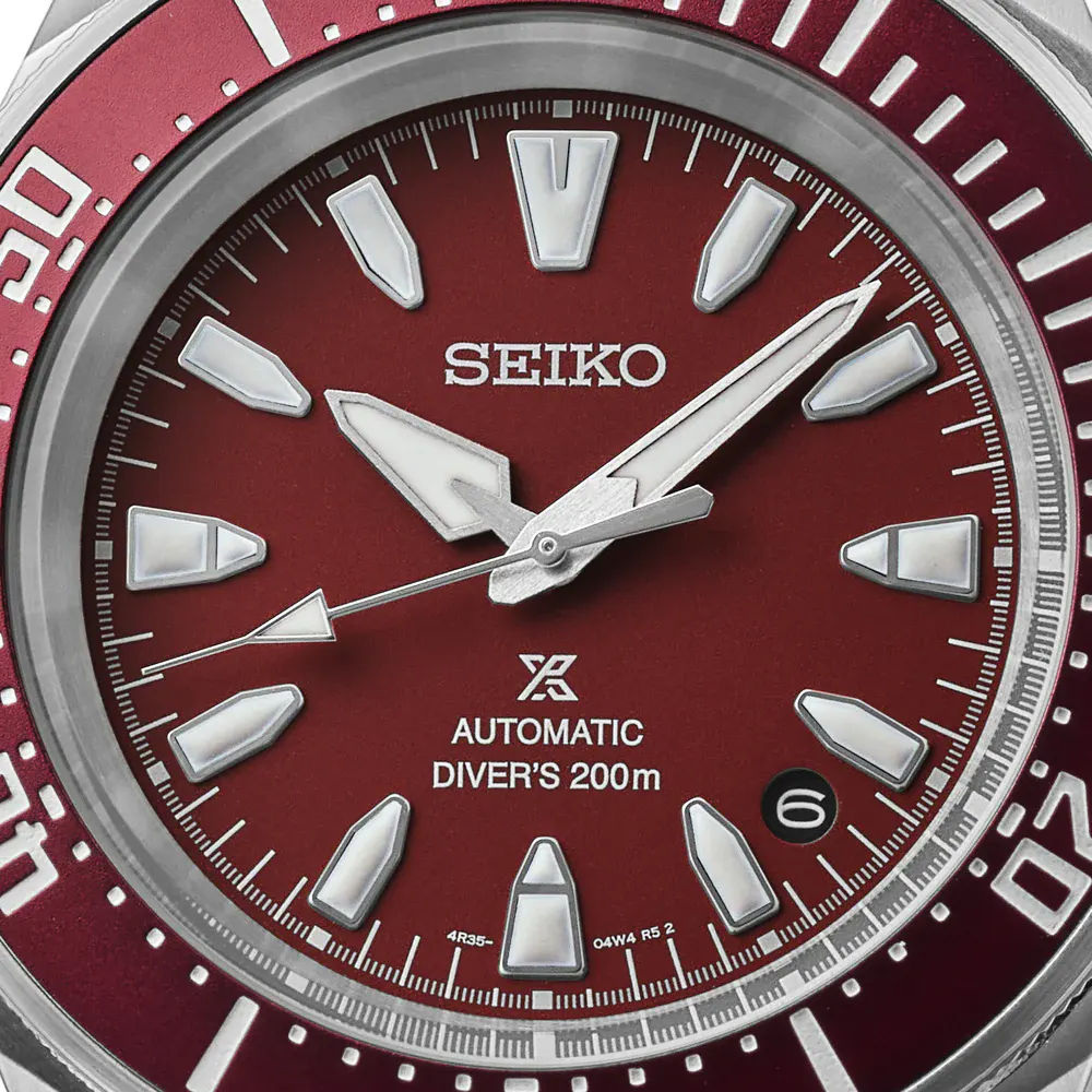 Seiko Prospex 4R Red 'Shog-urai' Diver 41.7mm Mens Watch detail 2
