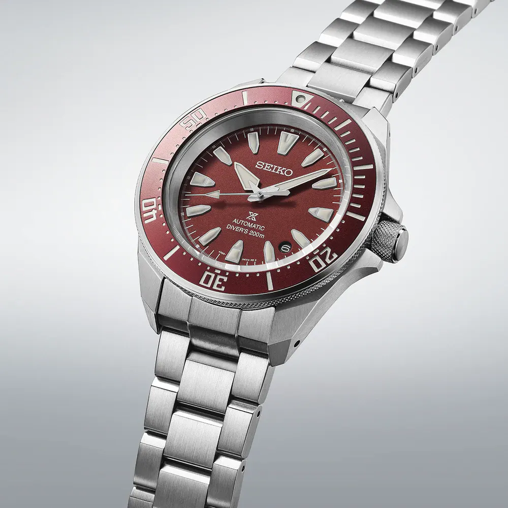 Seiko Prospex 4R Red 'Shog-urai' Diver 41.7mm Mens Watch detail 3