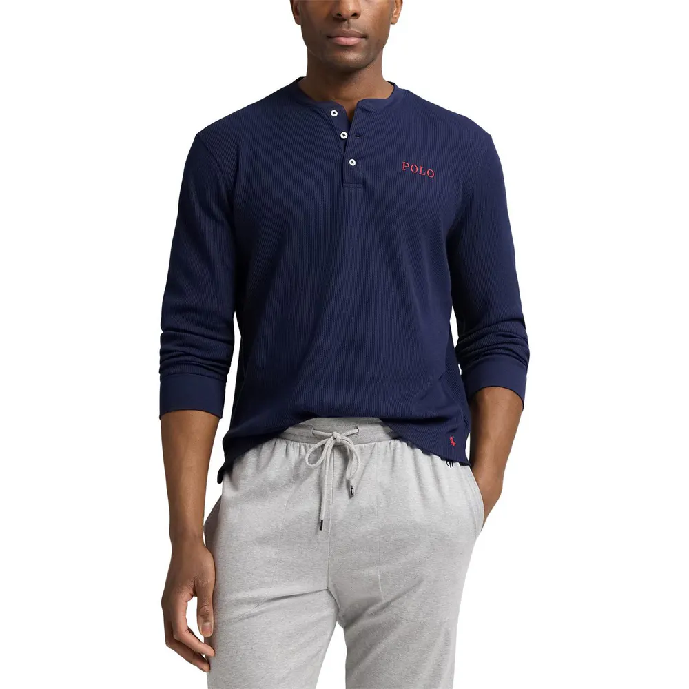 Polo Ralph Lauren Mens Waffle-Knit Henley Long Sleeve Top detail 2