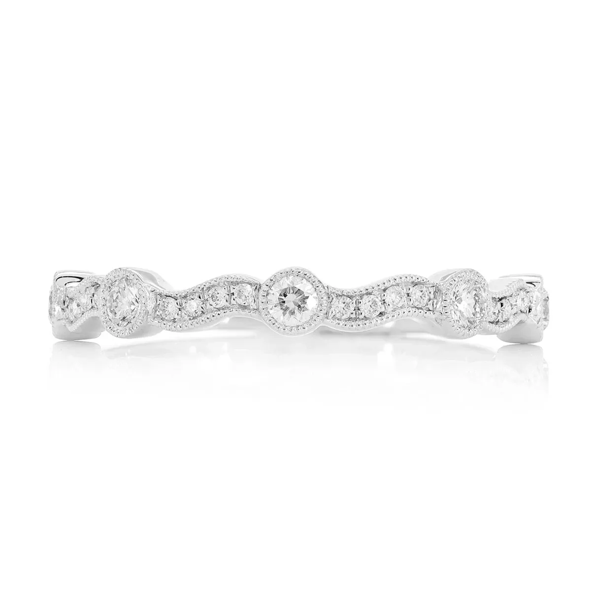 For Him Stackable Diamond Band Ring in White Gold / Lab Grown Diamond – Ring