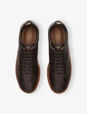 OFFICINE CREATIVE Halo Leather Trainers - EUR 46 / 12 UK MEN in Dark Brown, additional product view 2