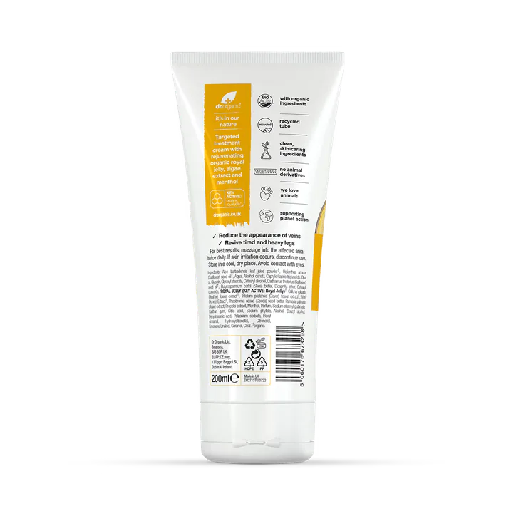 Dr Organic Royal Jelly Leg & Vein Cream 200ml, additional product view 2
