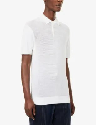 ORLEBAR BROWN Burnham Tie-Knit Silk And Cotton Polo Shirt detail 3