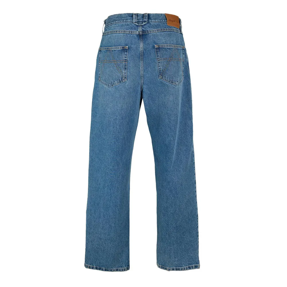 Axel Arigato Men's Zine Relaxed Wide Leg Jeans in Blue, additional product view 2