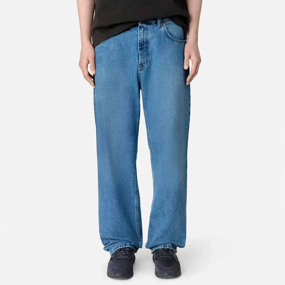 Axel Arigato Men's Zine Relaxed Wide Leg Jeans in Blue, additional product view 3