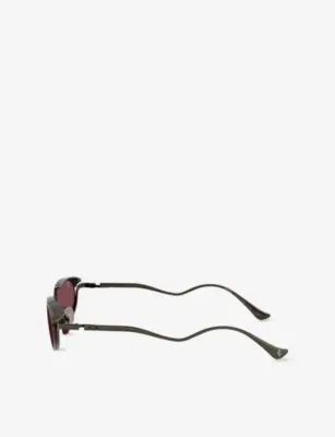 FERRARI FH1022T Oval-Frame Metal Sunglasses in SILVER, additional product view 3