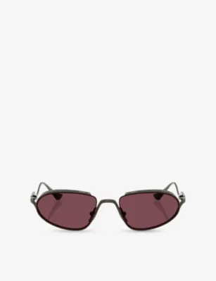 FERRARI FH1022T Oval-Frame Metal Sunglasses