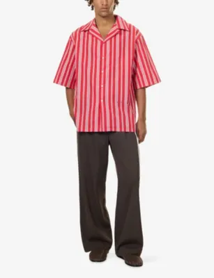 MARNI Pinstripe Short-Sleeve Cotton-Blend Shirt detail 2