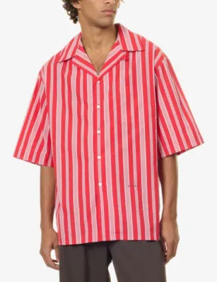 MARNI Pinstripe Short-Sleeve Cotton-Blend Shirt detail 3