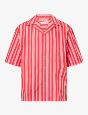 MARNI Pinstripe Short-Sleeve Cotton-Blend Shirt