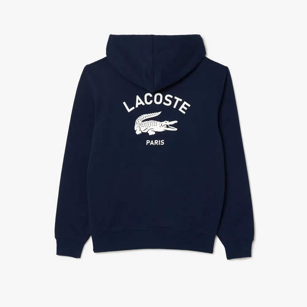 Lacoste Print Hoodie in Blue, additional product view 2