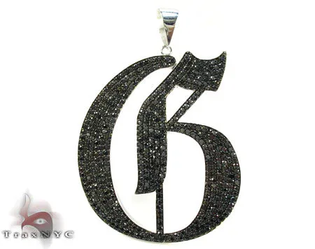 RINA - For Him CUSTOM Custom Jewelry - Black Diamond Initial G Pendant 27170 in Rose Gold – Pendant