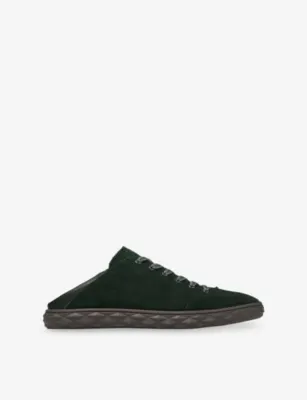 JIMMY CHOO Diamond Flex M Suede and Leather Trainers - 5.5 in V BRITISH GREEN, additional product view 2