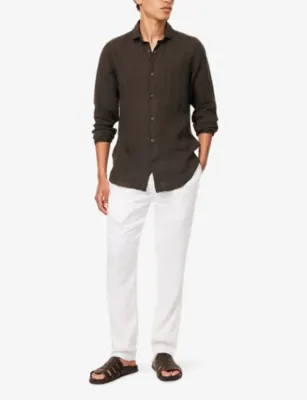 FRESCOBOL CARIOCA Oscar Tapered-Leg Linen and Cotton-Blend Chino Trousers detail 2