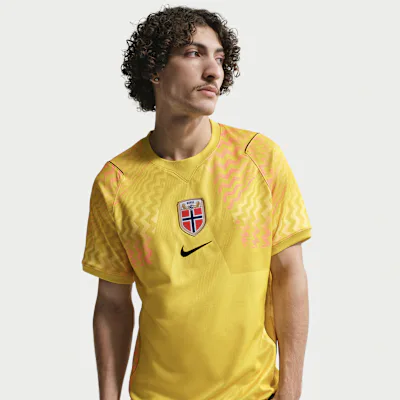 Nike Norway 2026 Stadium Goalkeeper Men's Nike Dri-FIT Football Replica Short-Sleeve Shirt - Lightning/Black/Black
