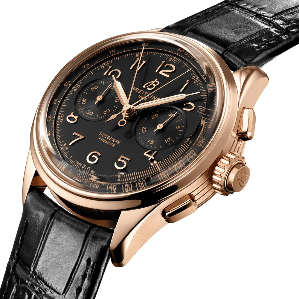 Breitling Premier B15 Duograph 42 18k Red Gold Watch detail 3