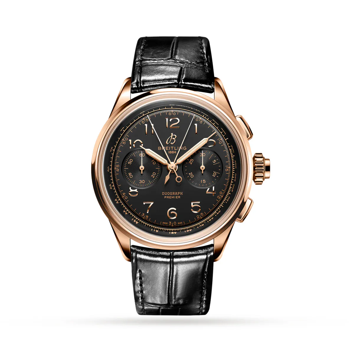 Breitling Premier B15 Duograph 42 18k Red Gold Watch
