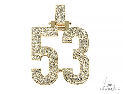 RINA - For Him CUSTOM Custom Made Diamond Number Pendant 66254 in Rose Gold – Pendant