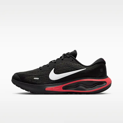 Nike Journey Run Men's Road Running Shoes - Black/Dark Smoke Grey/Red Orbit/White