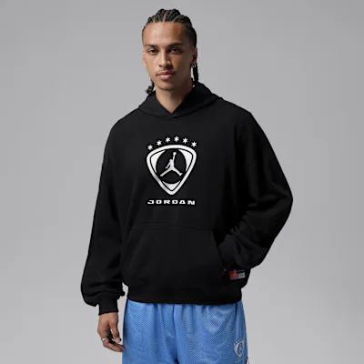 Jordan Brooklyn Men's Fleece Pullover Hoodie - Black/Black/Metallic Silver
