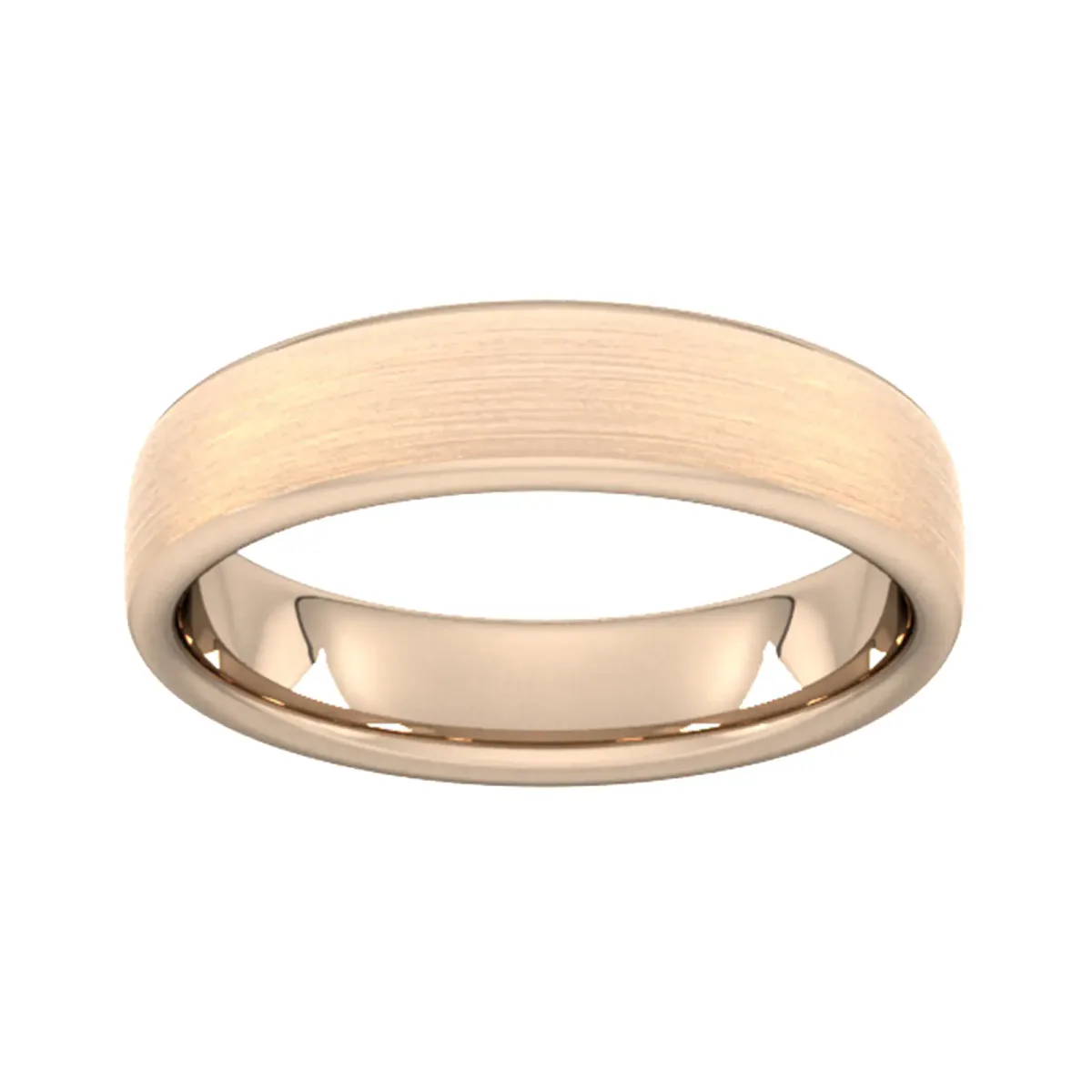 For Him 5mm Traditional Court Standard Matt Finished Wedding Ring In 18 Carat Yellow Gold