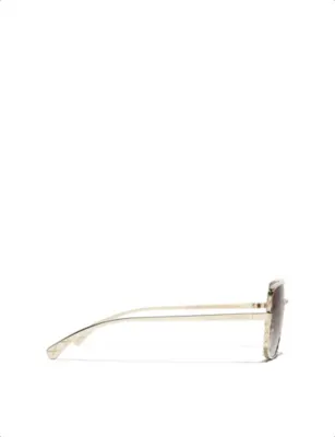 CHANEL CH4294 Pilot-Frame Metal Sunglasses detail 2