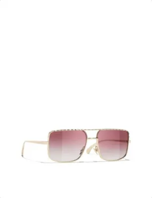 CHANEL CH4294 Pilot-Frame Metal Sunglasses detail 3