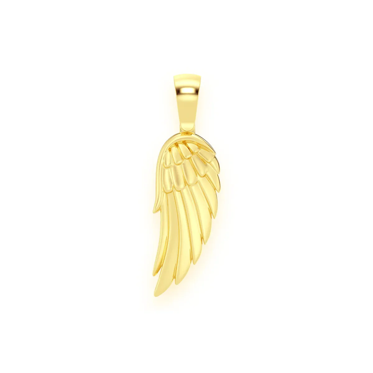 For Him Angel Wing Feather Diamond Pendant in Plain / Yellow Gold – Pendant