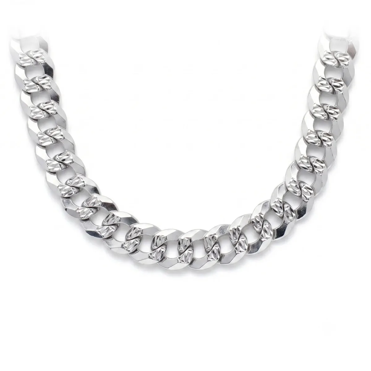 For Him Sterling Silver Flat Curb Chain in 7.5mm / 925 Sterling Silver / 22" – Chain