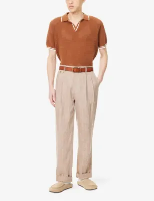 PERCIVAL Tennis Boxy Cotton-Knit Polo Top detail 2