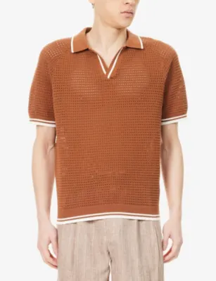PERCIVAL Tennis Boxy Cotton-Knit Polo Top detail 3