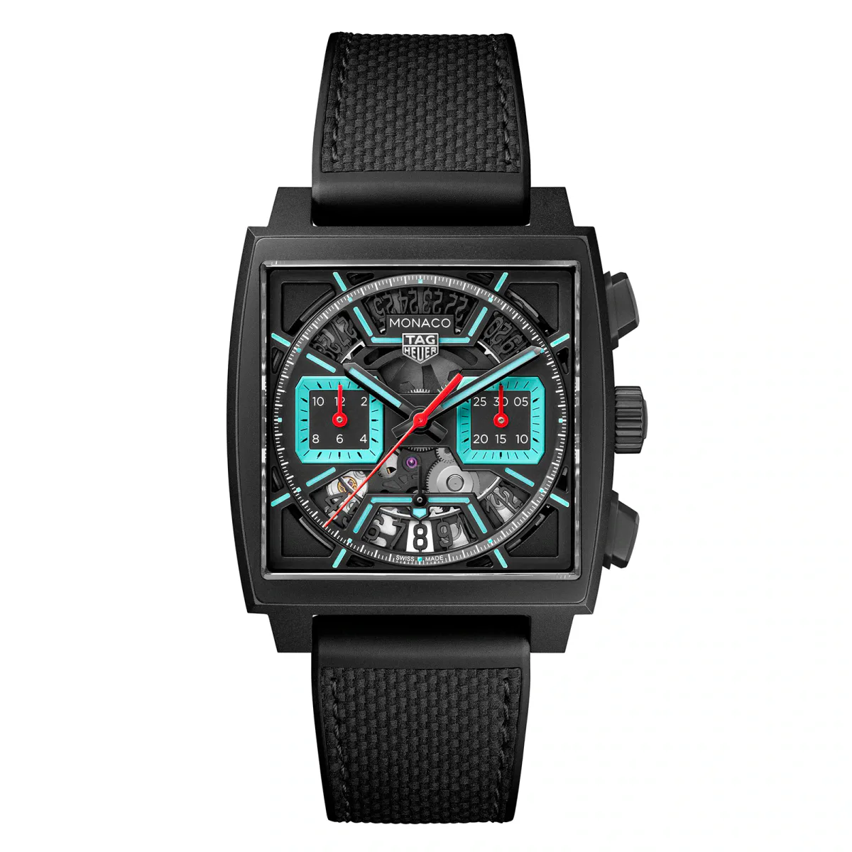 TAG Heuer Monaco Chronograph 39mm Mens Watch Titanium Turqouise