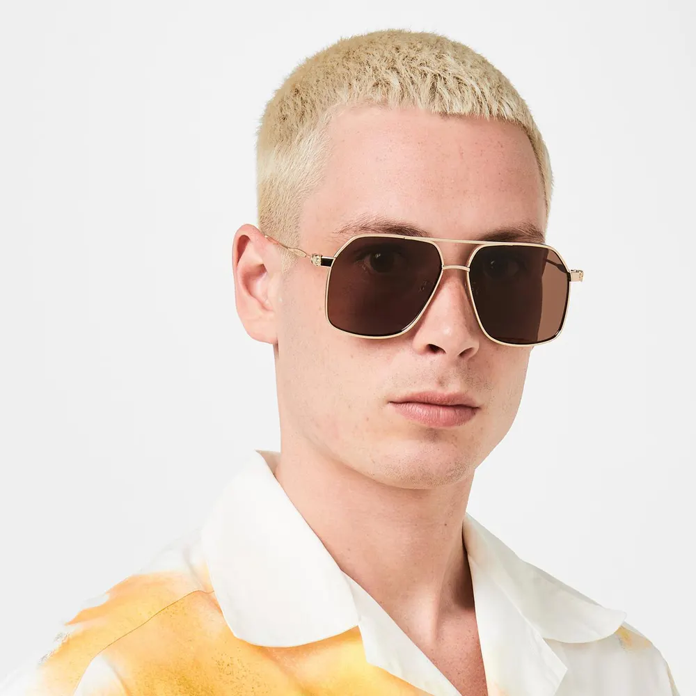 Alexander McQueen McQueen AM0372S Men’s Aviator Sunglasses detail 3